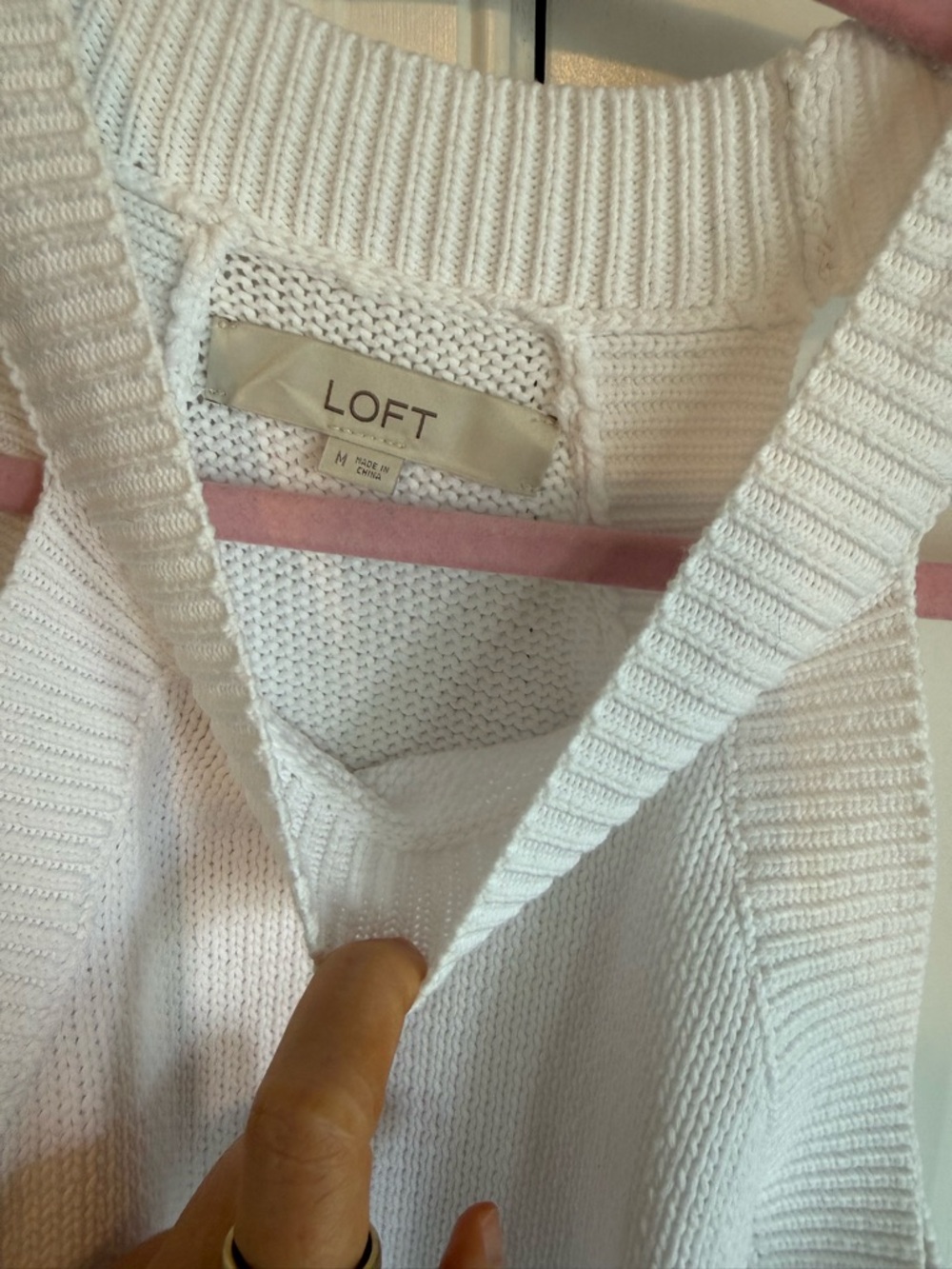 Loft Sleeveless White Knit Top - Picture 2 of 3